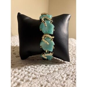 Marcella Vintage Light Green Thermostat Leaf Panels Gold Tone 1950-1960s Era